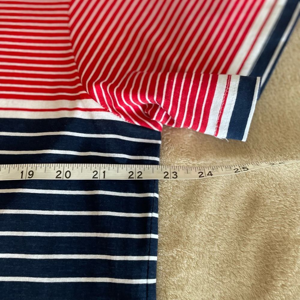 Navy Club V-Neck Striped T-Shirt - Size XL - Picture 8 of 12